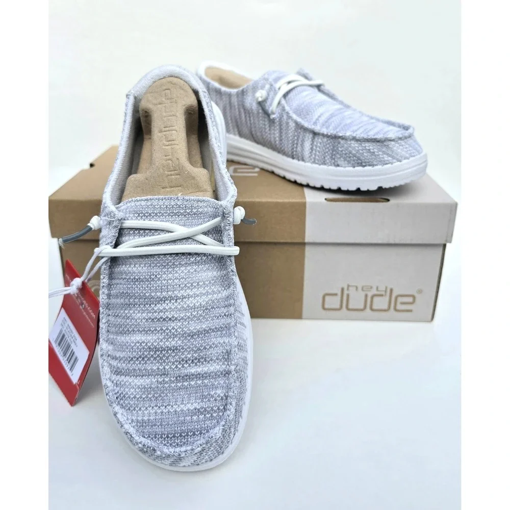 Hey Dude Wendy Sox Glacier Grey Womens 5